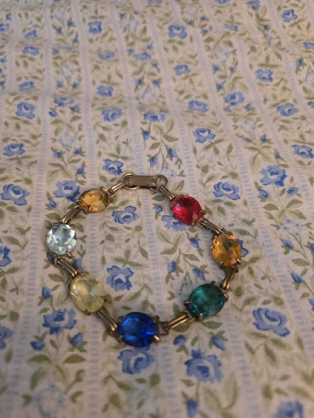 Multicolor Crystal Link Bracelet - Unbranded